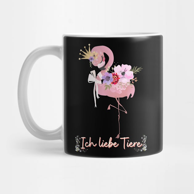 Flamingo Liebe Tiere Prinzessin Blumen Süß.png by Maggini Art